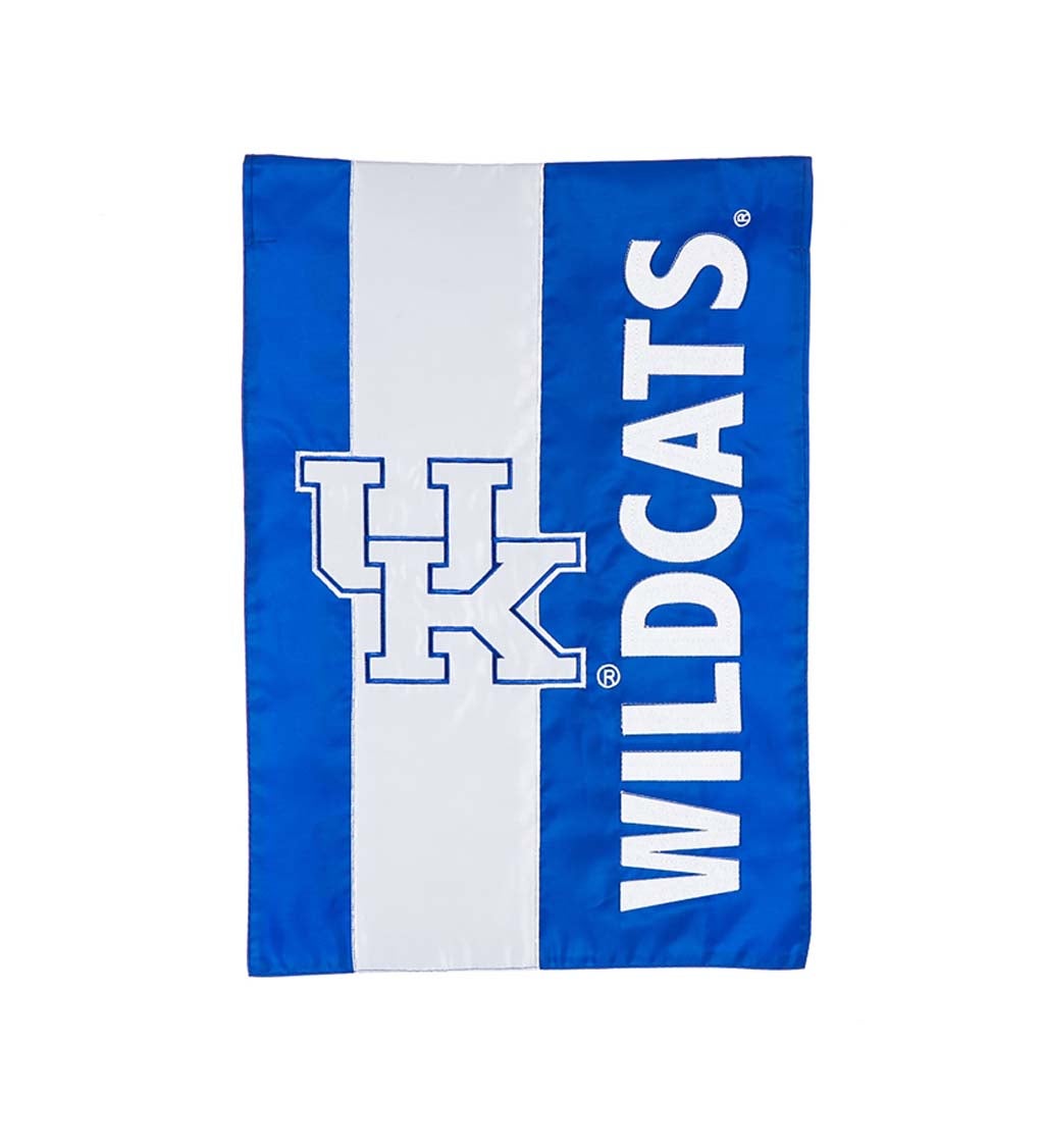 University of Kentucky Mixed-Material Embellished Appliqué Garden Flag