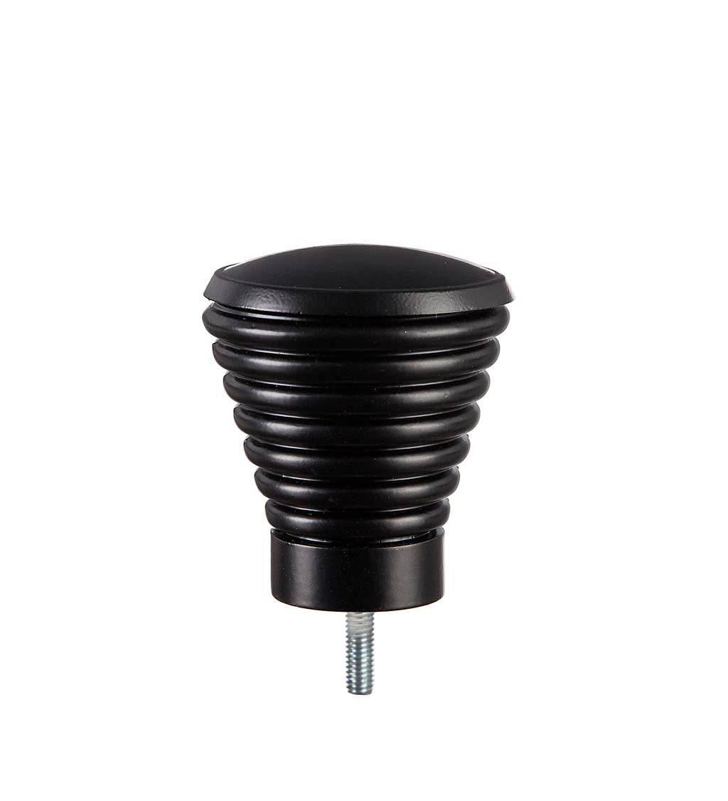 Ridged Cone Interchangeable Finial, Black