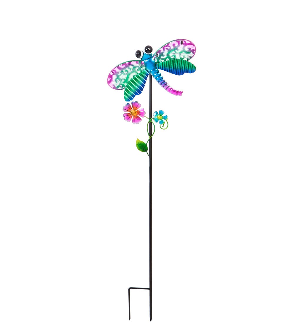 36"H Dragonfly Secret Solar Garden Stake