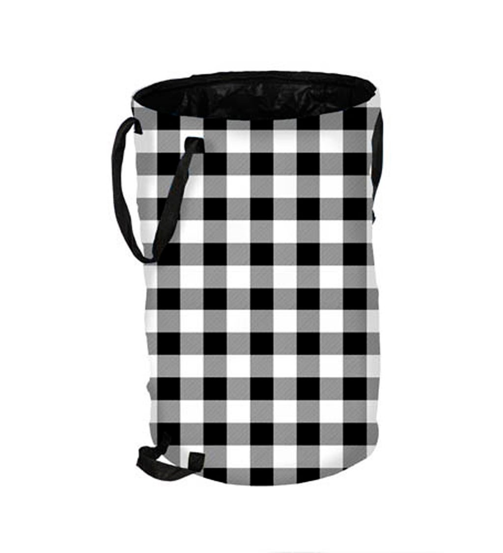 Black and White Buffalo Check Collapsible Everything Bag