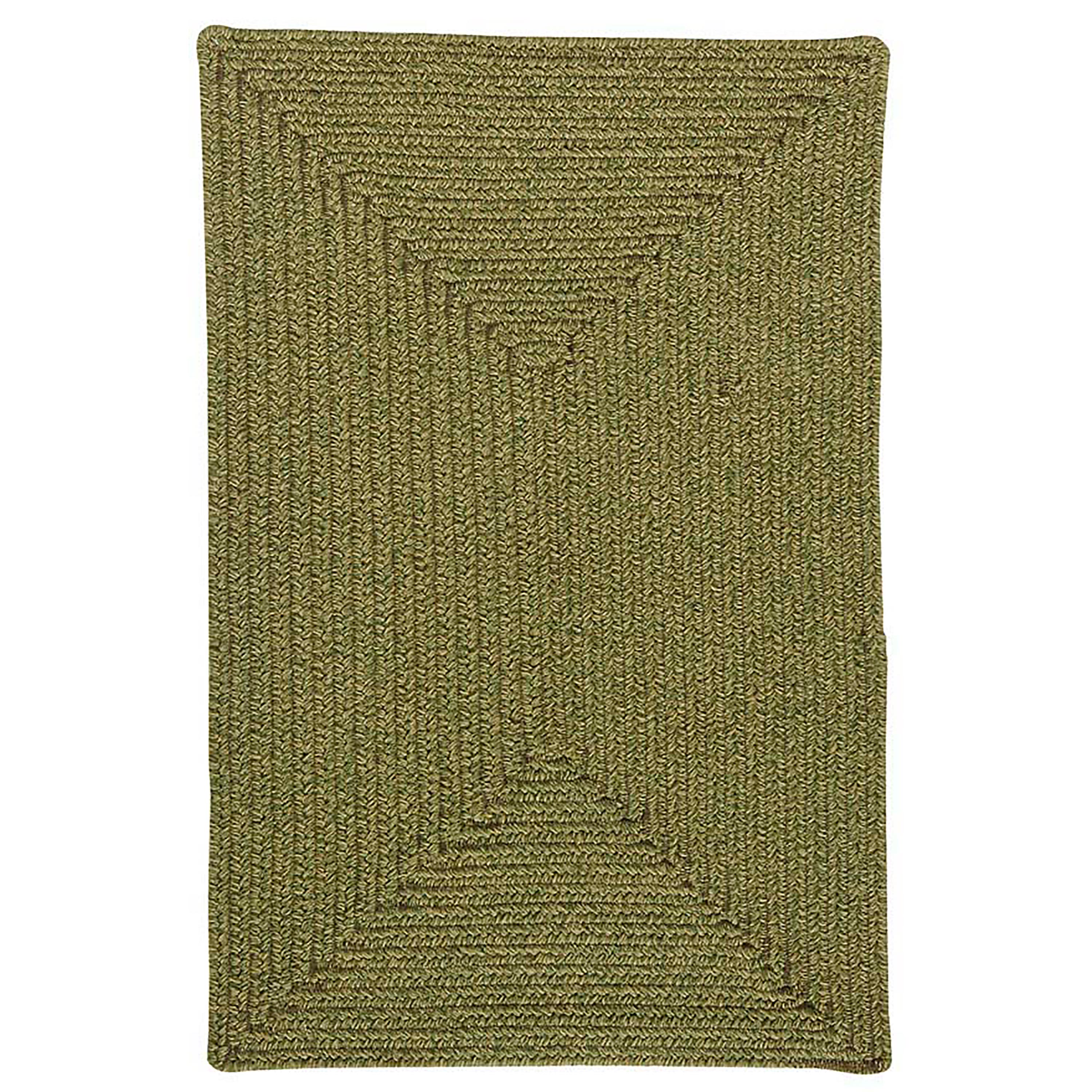 Image of 7' x 9' Bear Creek Rectangular Braided Wool & Nylon Rug, in Olive