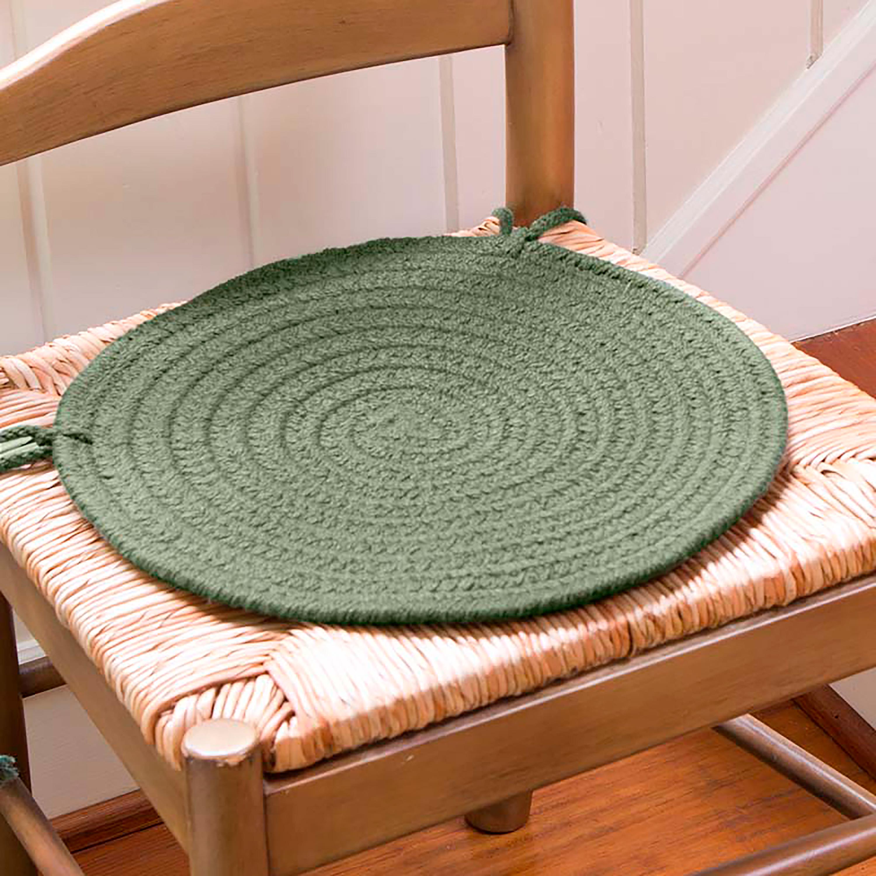 Image of 15" Dia. Color Country Classic Braided Polypro Chair Pad, Dark Sage