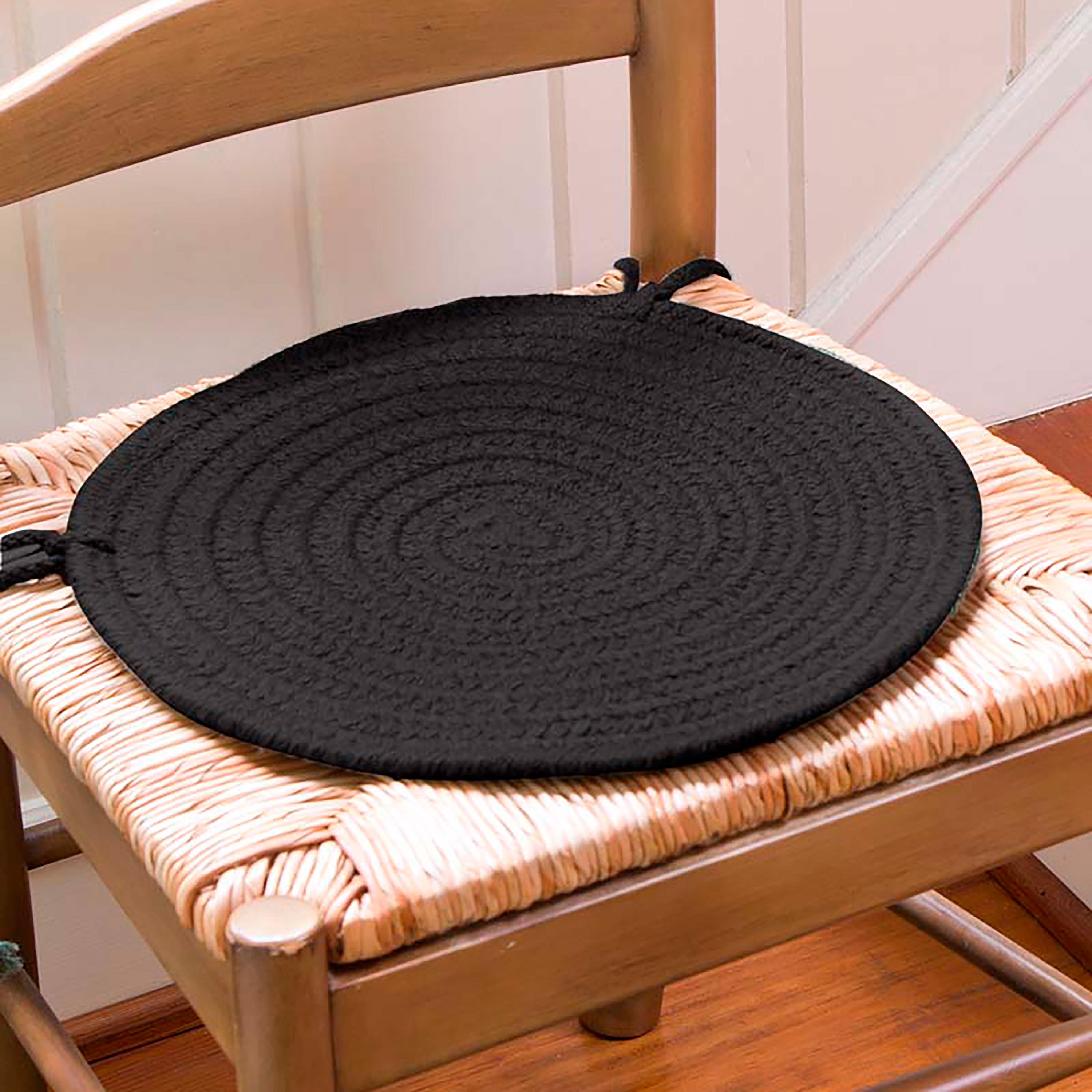 Image of 15" Dia. Color Country Classic Braided Polypro Chair Pad, in Black