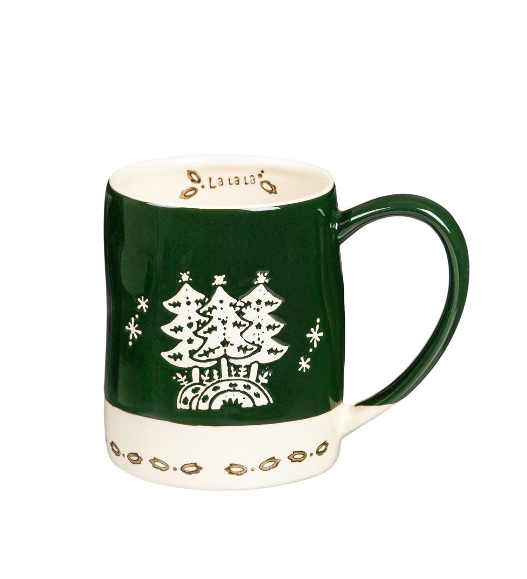 18 Oz Ceramic Winter Trees Cup