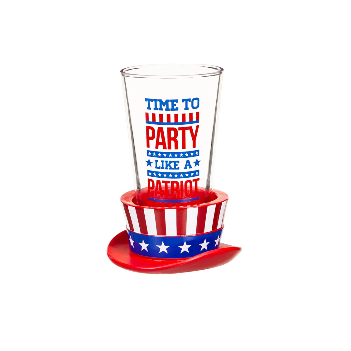 Pint Glass with Coaster, 16 oz, Party Like A Patriot