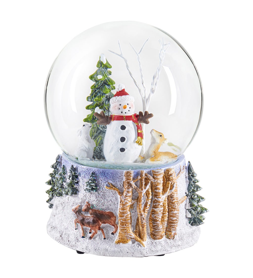 Musical Polyresin Water Globe with Snowman Icon