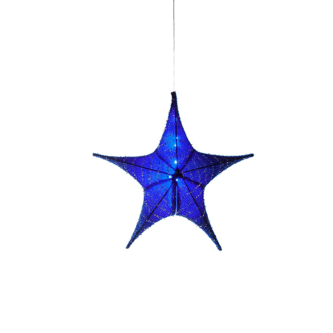 Small Blue Lighted Fabric Star
