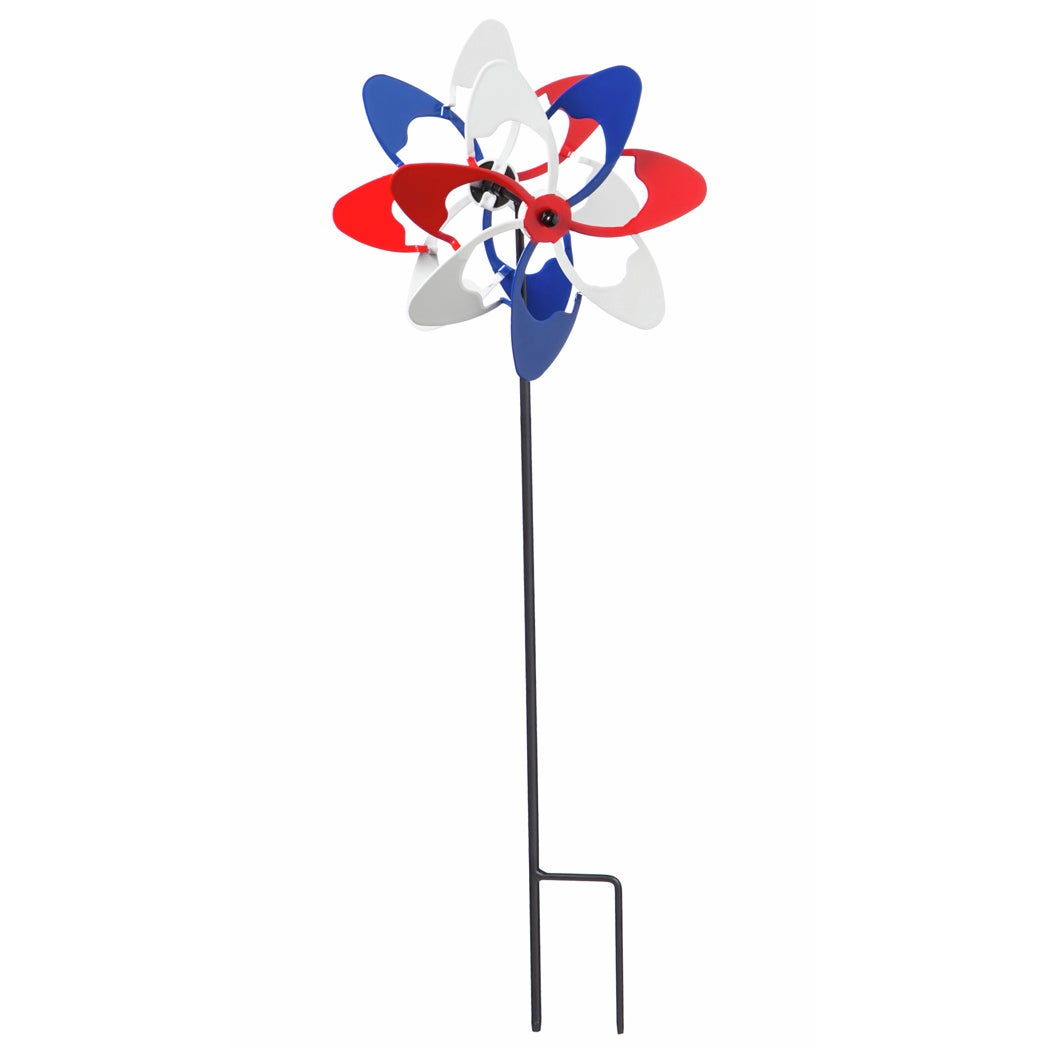 Red & Blue Wave Americana Mini Kinetic Windmill