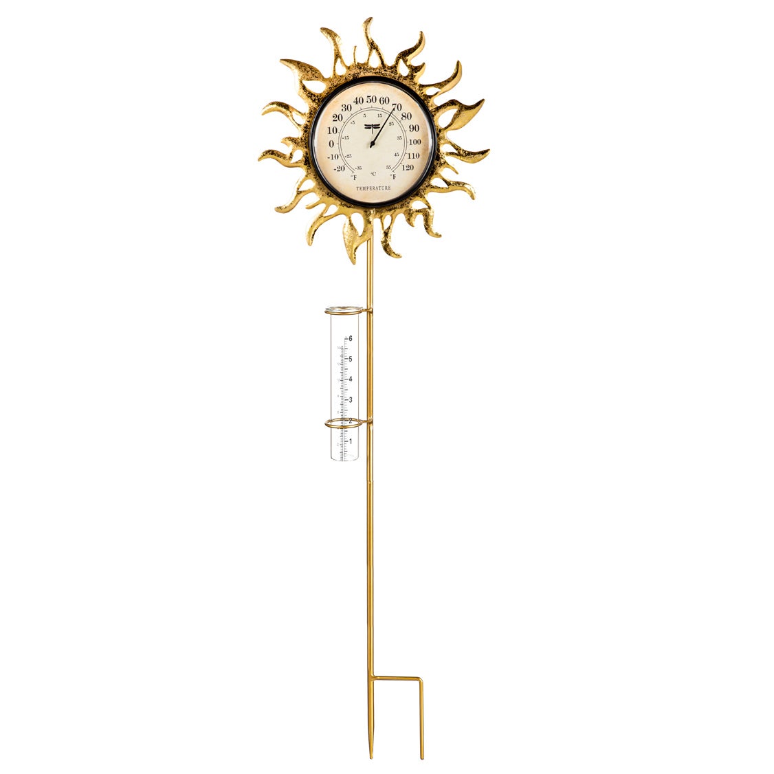 Sunny Days 36"H Thermometer With Rain Gauge Stake