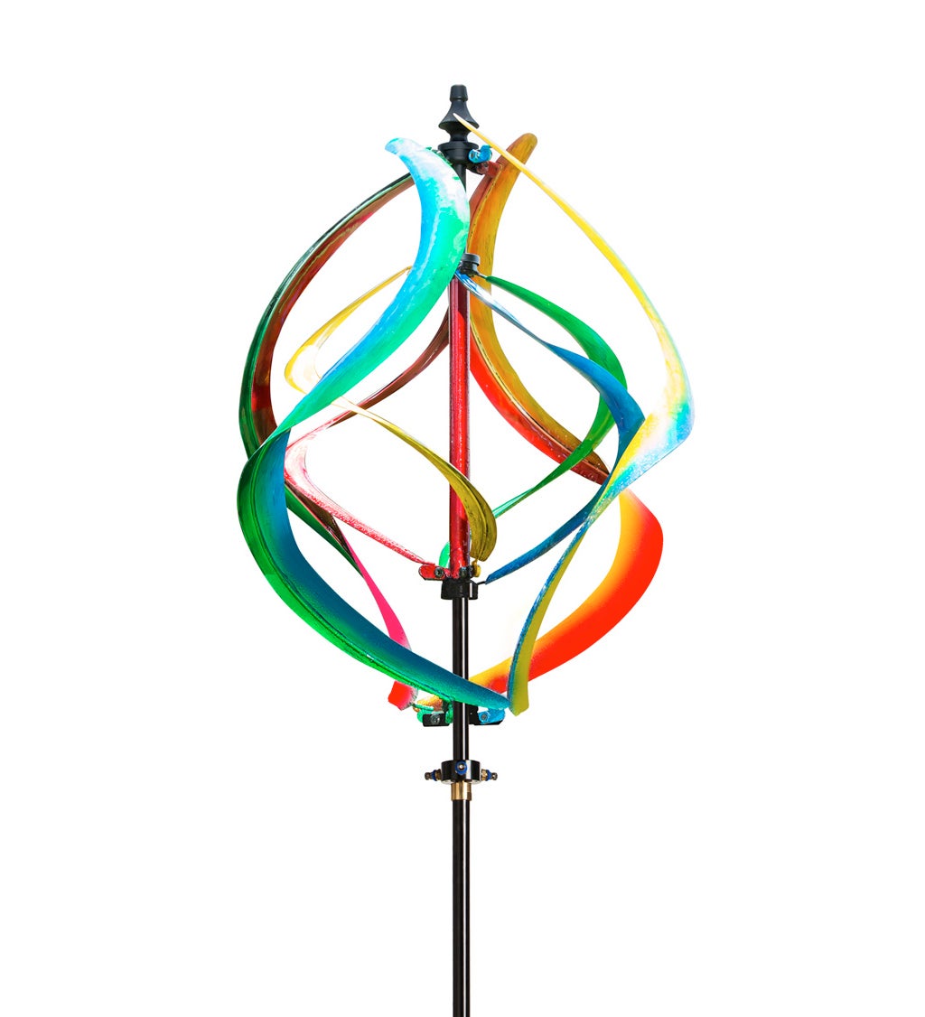89"H Misting Wind Spinner, Multicolor Helix