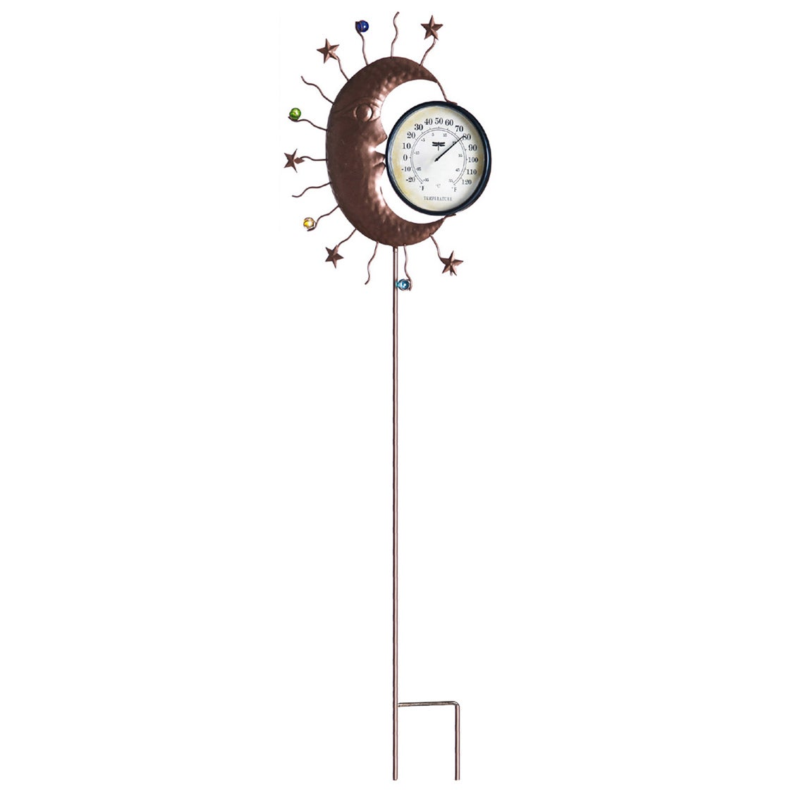 Decorative Garden Stake Thermometer, Moon & Stars
