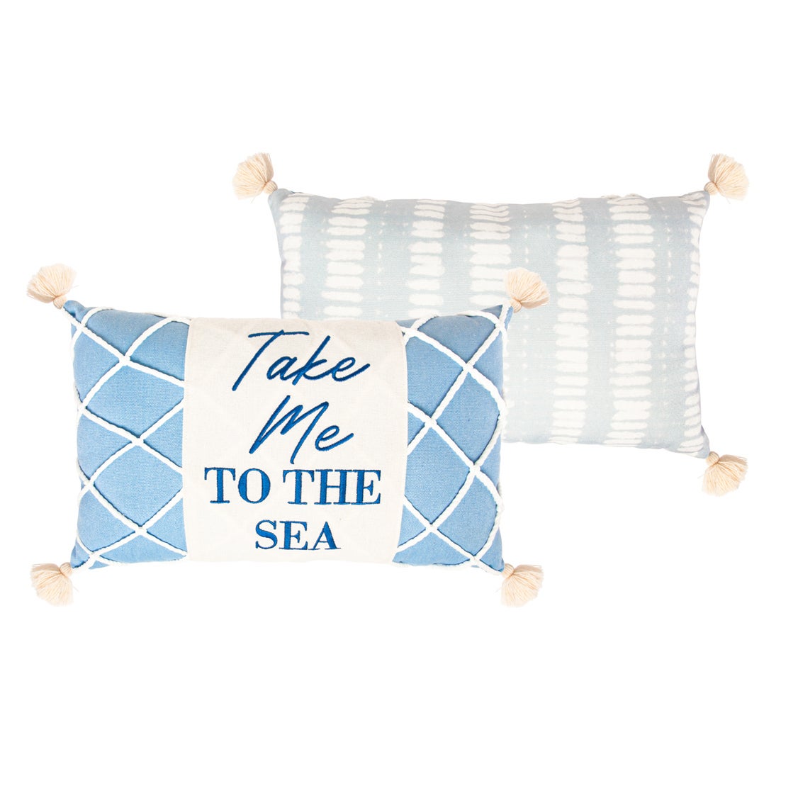 16" x 10" Lumbar Coastal Pillow, "Take Me to the Sea"