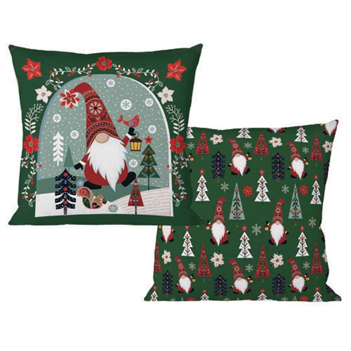 Nordic Gnome and Forest Friends Interchangeable Outdoor Pillow Cover, 18"
