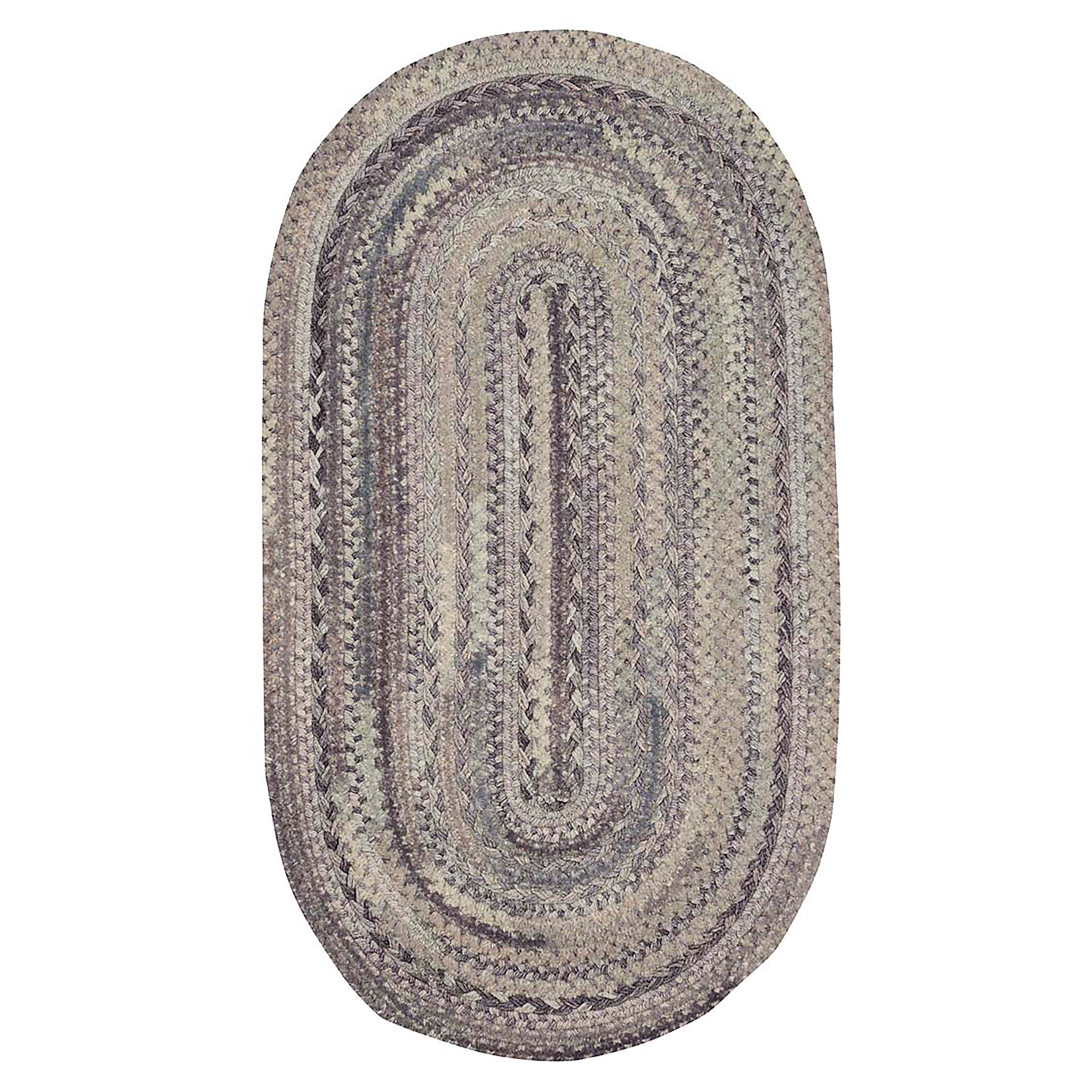 Image of Oval Riverview Wool Blend Braided Rug, 5' x 8'
