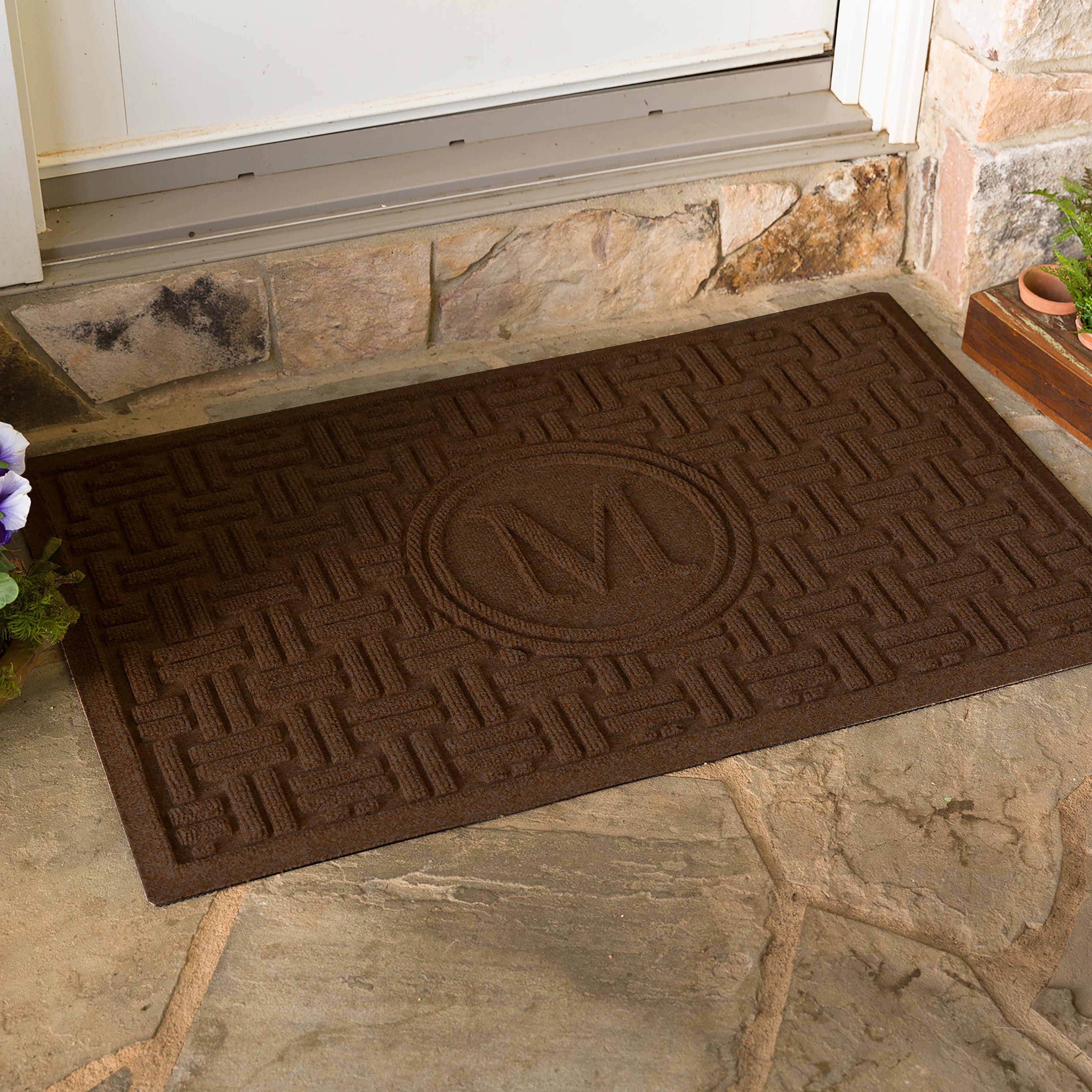 Image of Waterhog Basket Weave Doormat with Single Initial, 2' x 3'