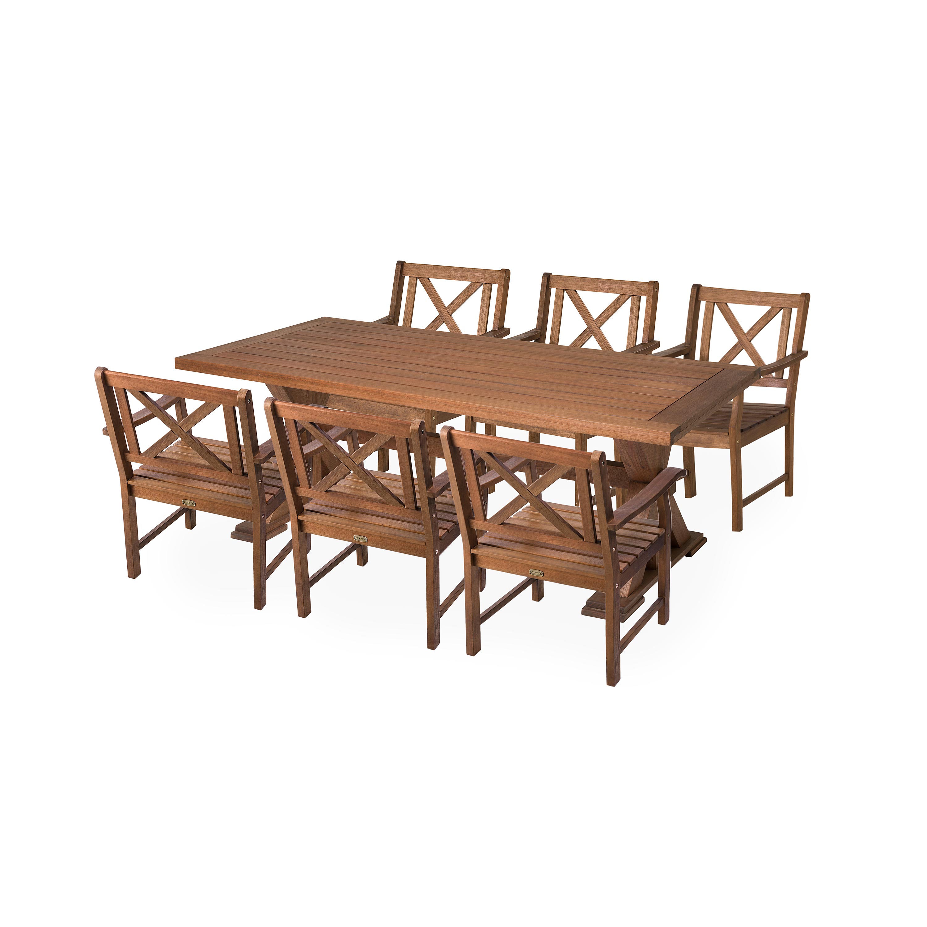 Claremont Outdoor Dining Furniture, Eucalyptus Table and Six Chairs