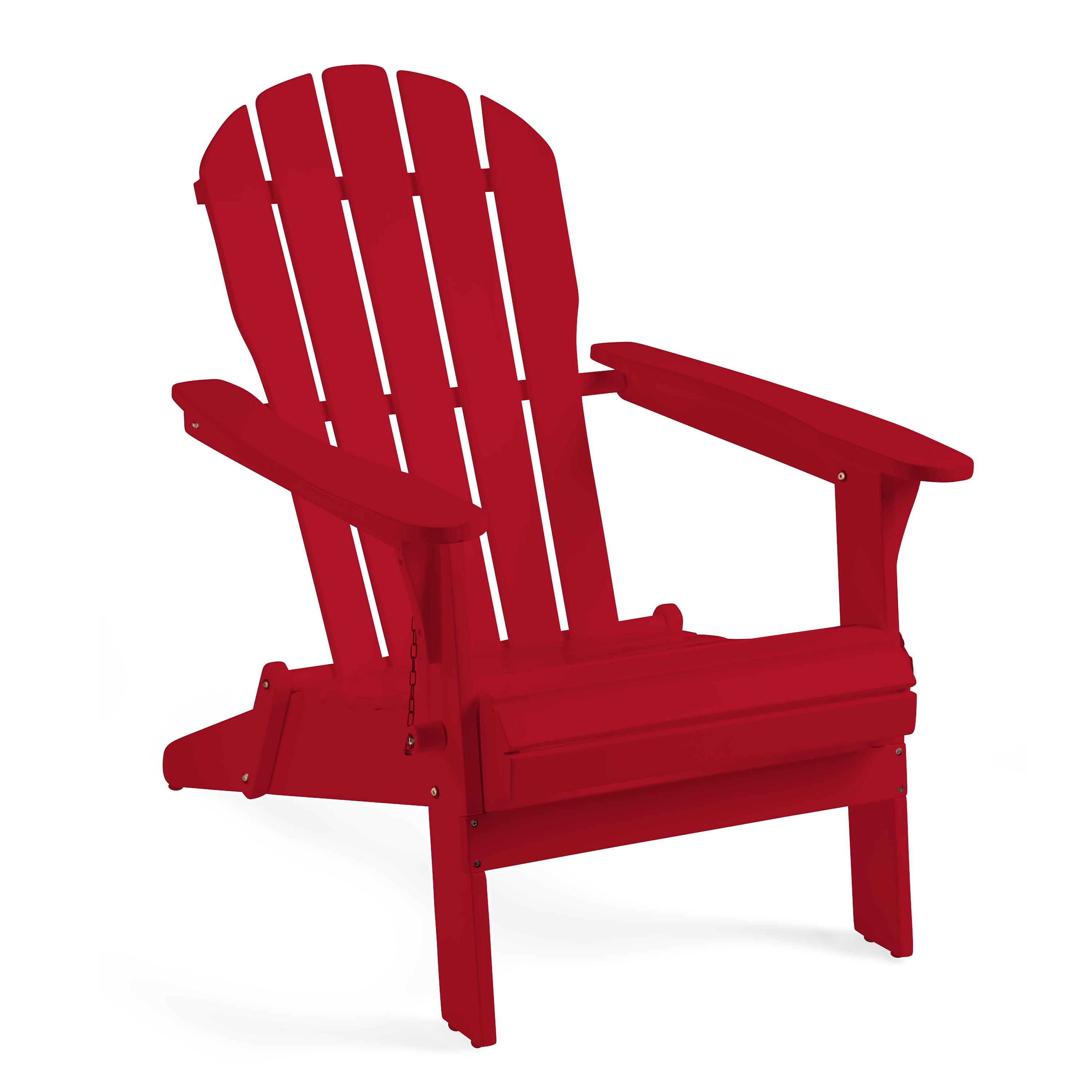 FSC-Certified Eucalyptus Wood Outdoor Adirondack Chair, in Red Paint