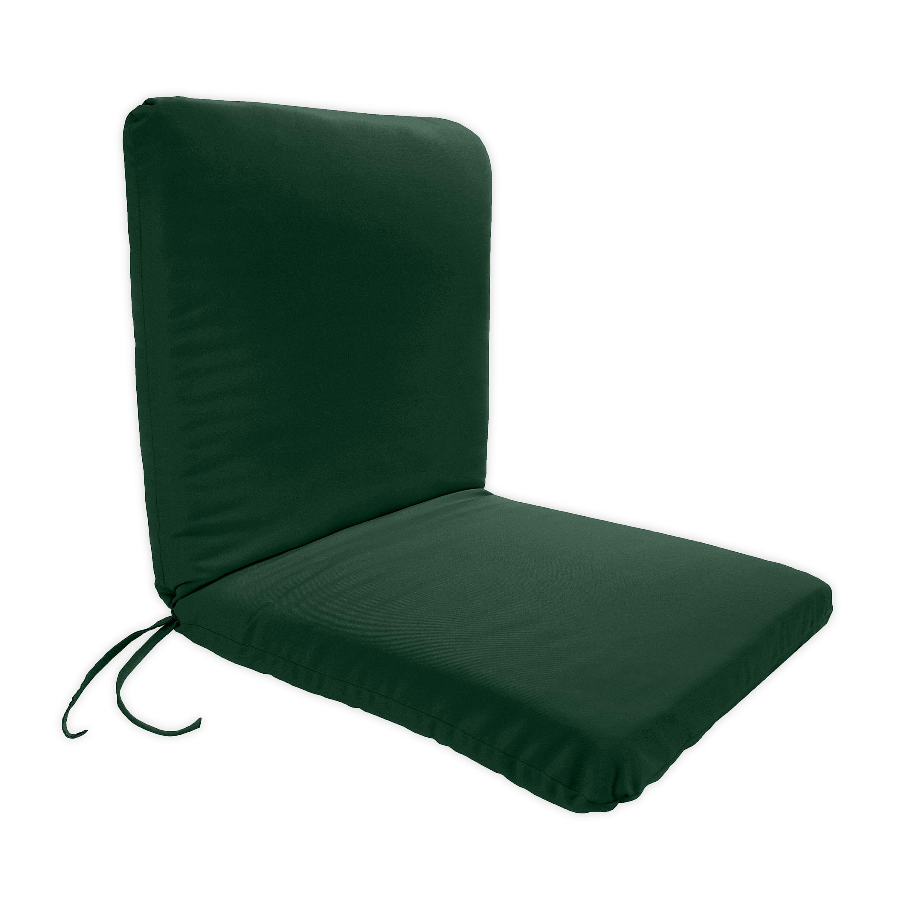 Classic Chair Cushion w/Ties, 19" x 17" x 2 1/2", Forest Green
