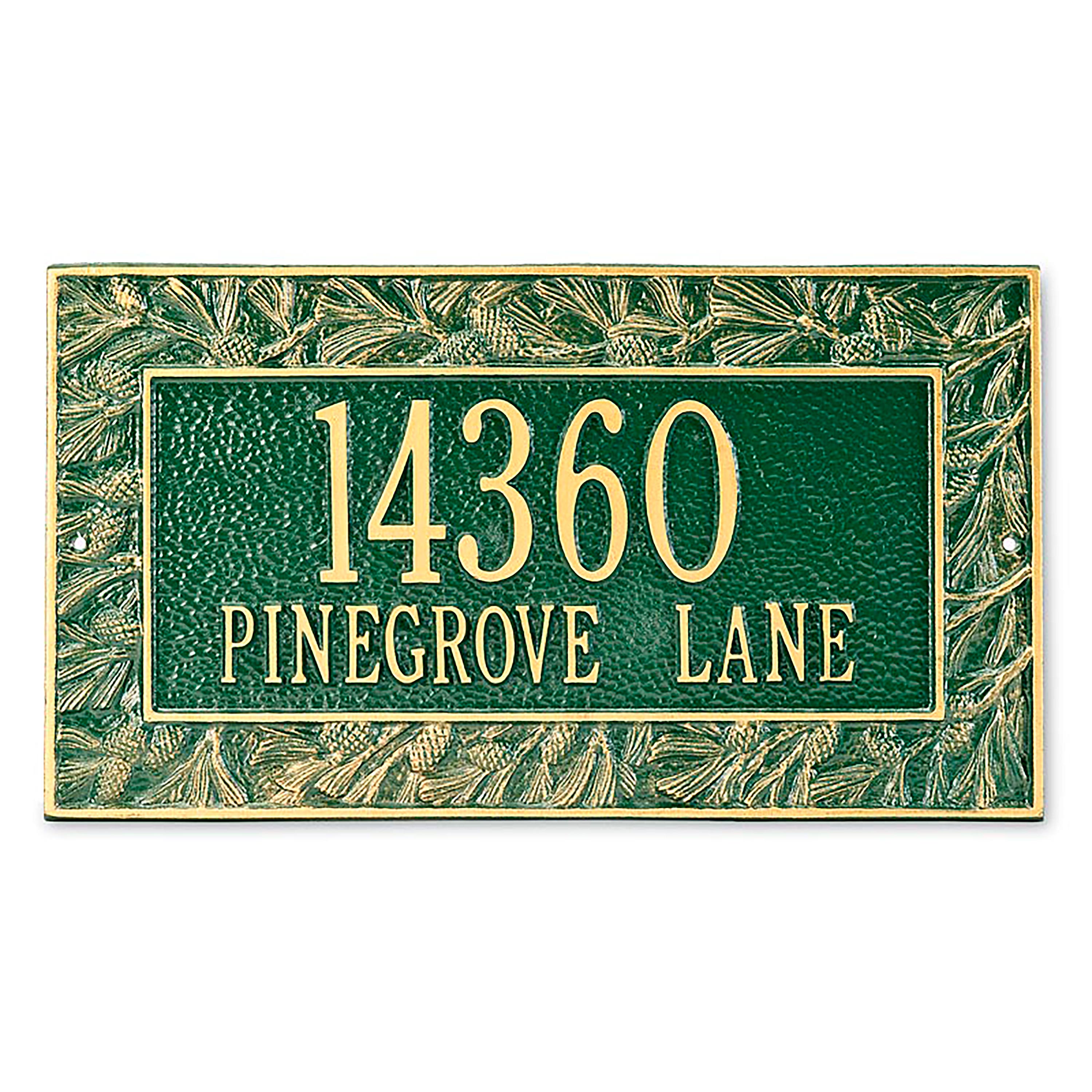 Cast Aluminum Pine Cone Address Wall Plaque