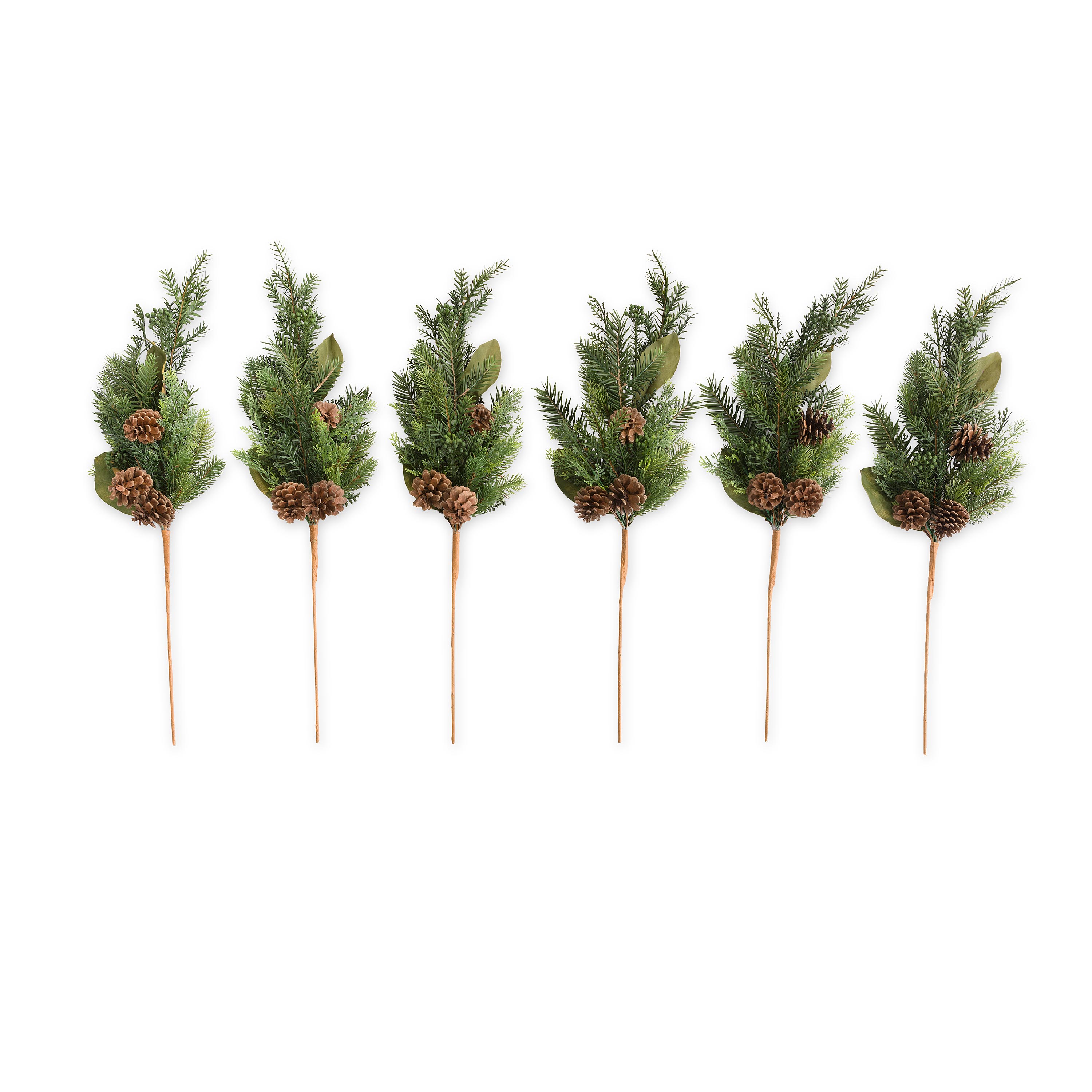 Large Holiday Mixed Faux Greenery Picks, Set of 6 8718533599503 eBay