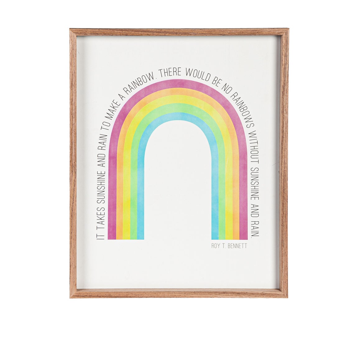 16" x 20" Framed Wood Wall Art Inspirational Rainbow