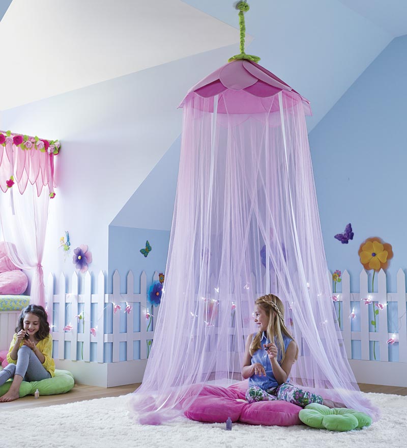 Details About Secret Garden Gauze Hideaway Canopy For Kids Rooms Purple