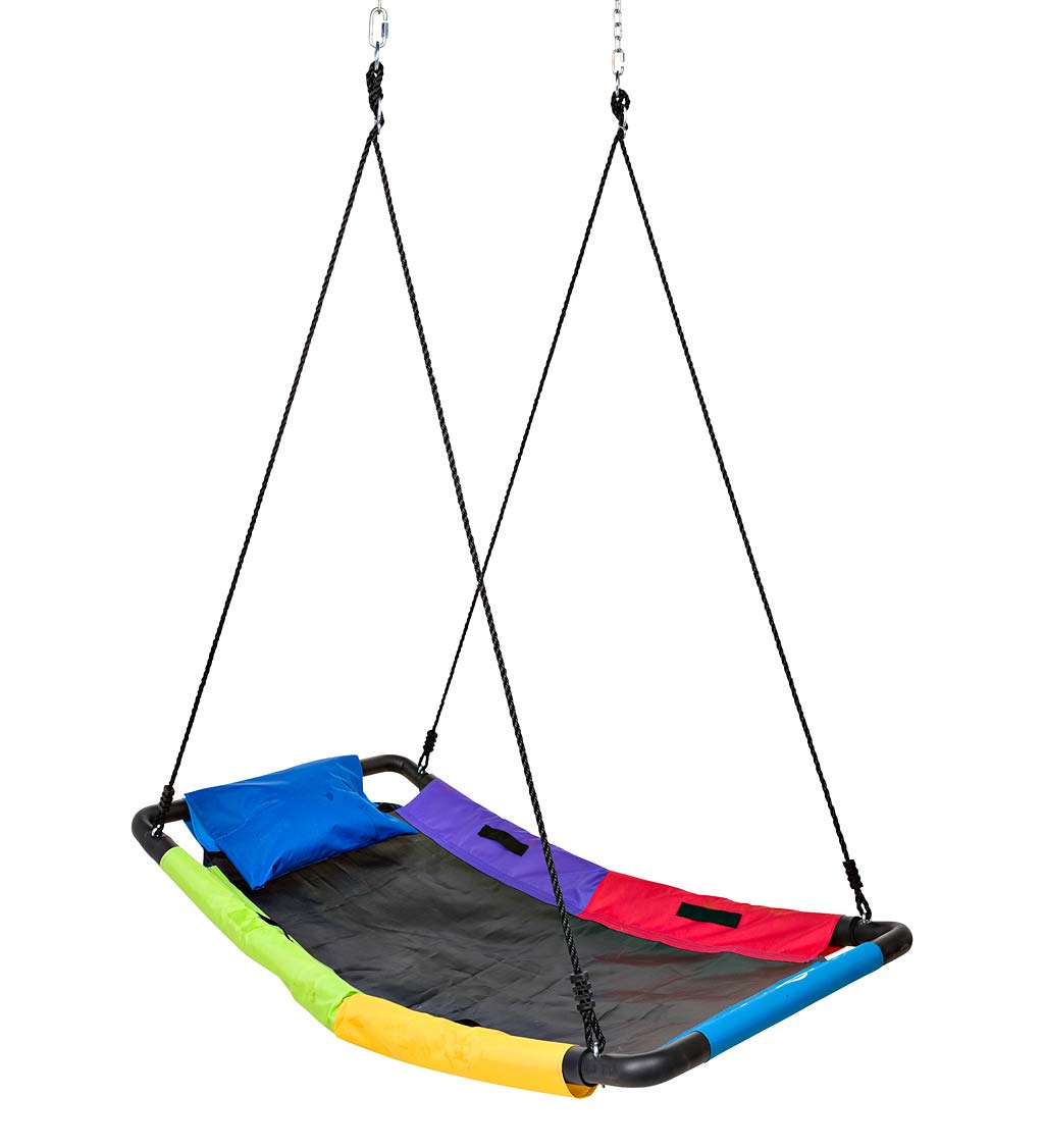 Rainbowcolored Platform Super Outdoor Swing for Kids eBay