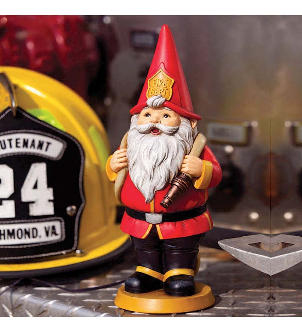 Fireman Inspirational Garden Gnome