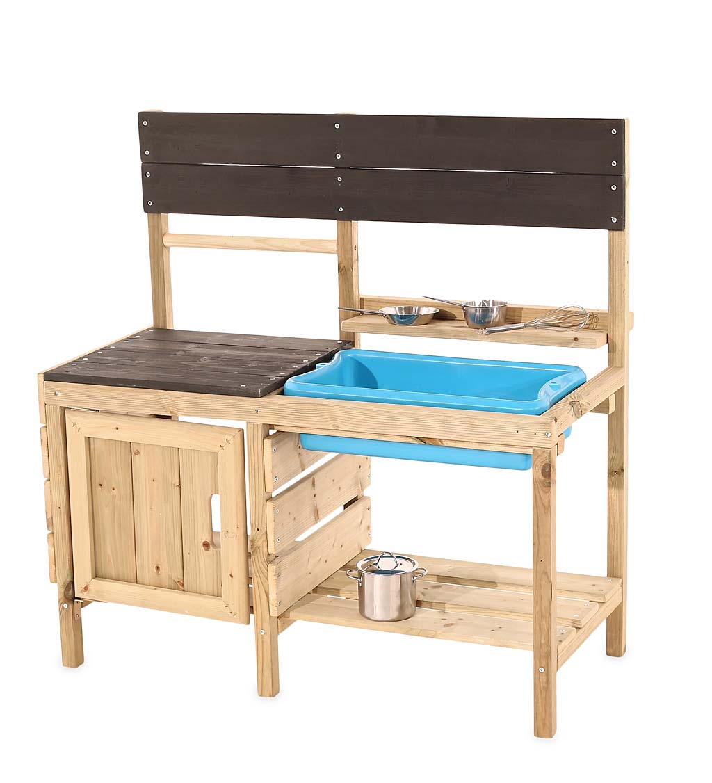 Mud Kitchen with Stainless Steel Accessories