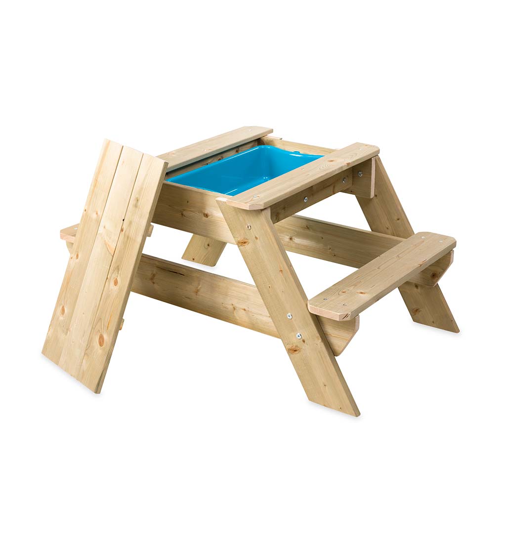 Wooden Picnic Table and Sandpit