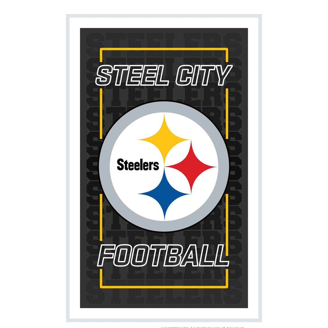 Pittsburgh Steelers Neo Lite Rectangle Wall Décor, 22"H x 14"L