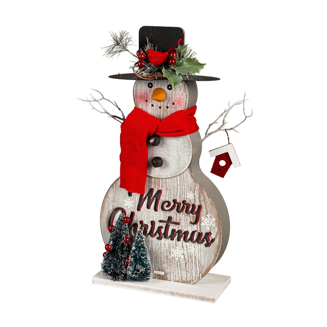 Lighted Snowman Merry Christmas Decor