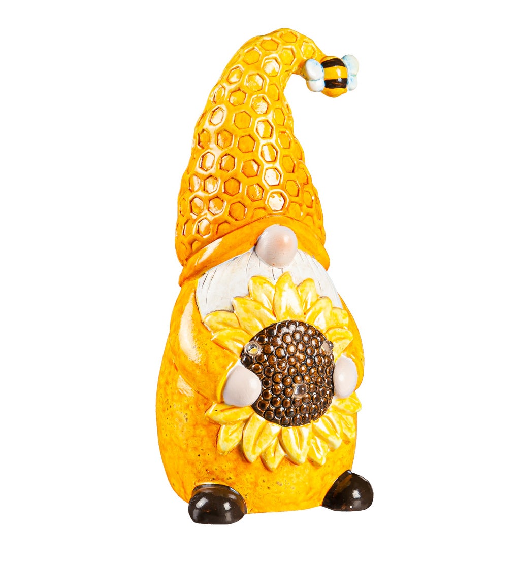 LED Ceramic Spring Bee Gnome