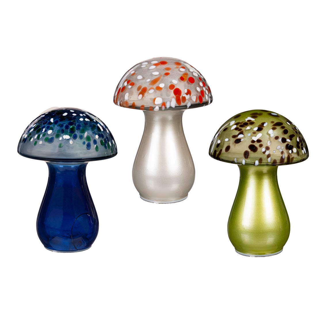 8" LED Glass Mushroom Tabletop Décor