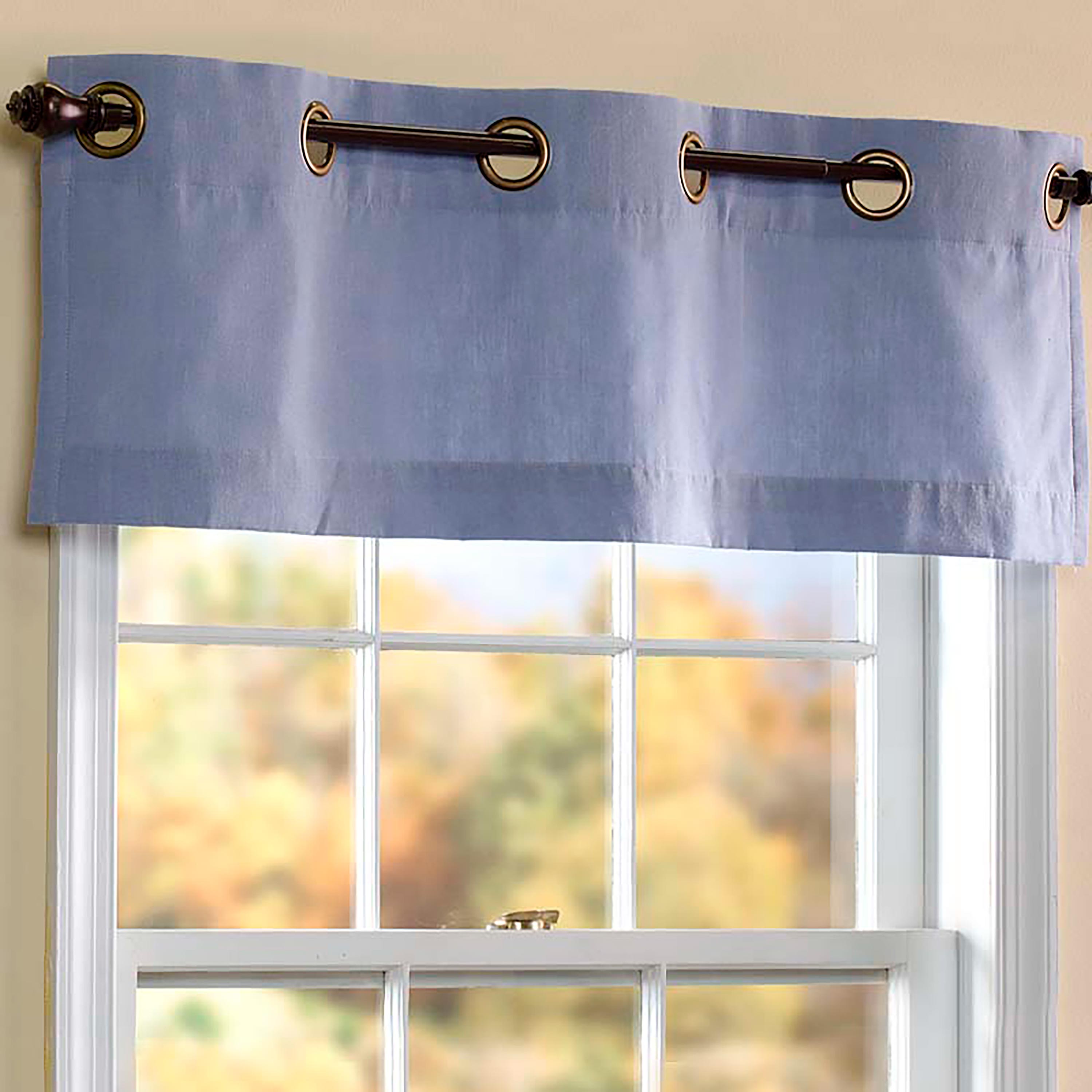40"W x 14" L Double-Lined Grommet Curtain Valance, in Denim Blue