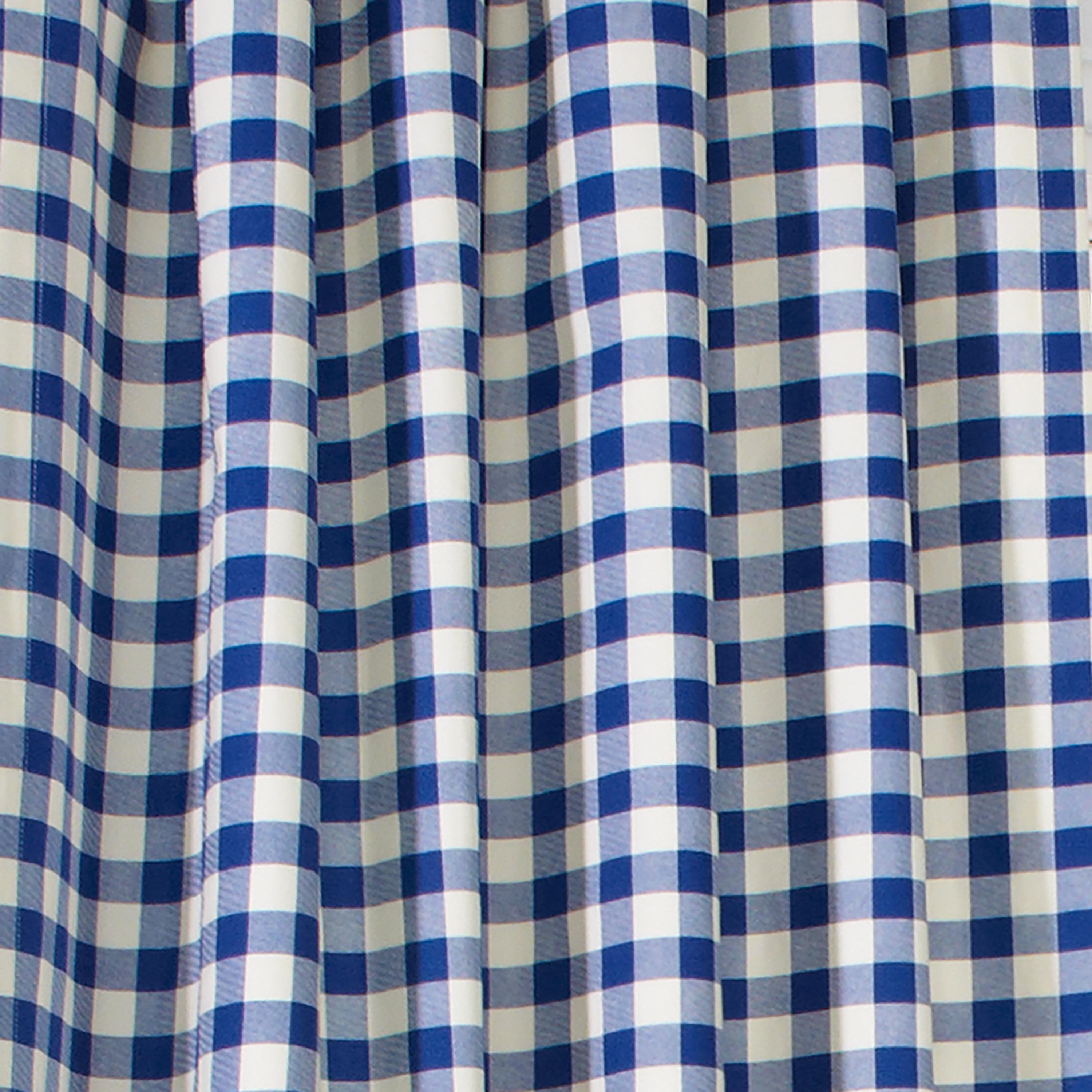 Image of 15"L x 40"W Thermalogic Check Tab-Top Valance Curtain, in Blue