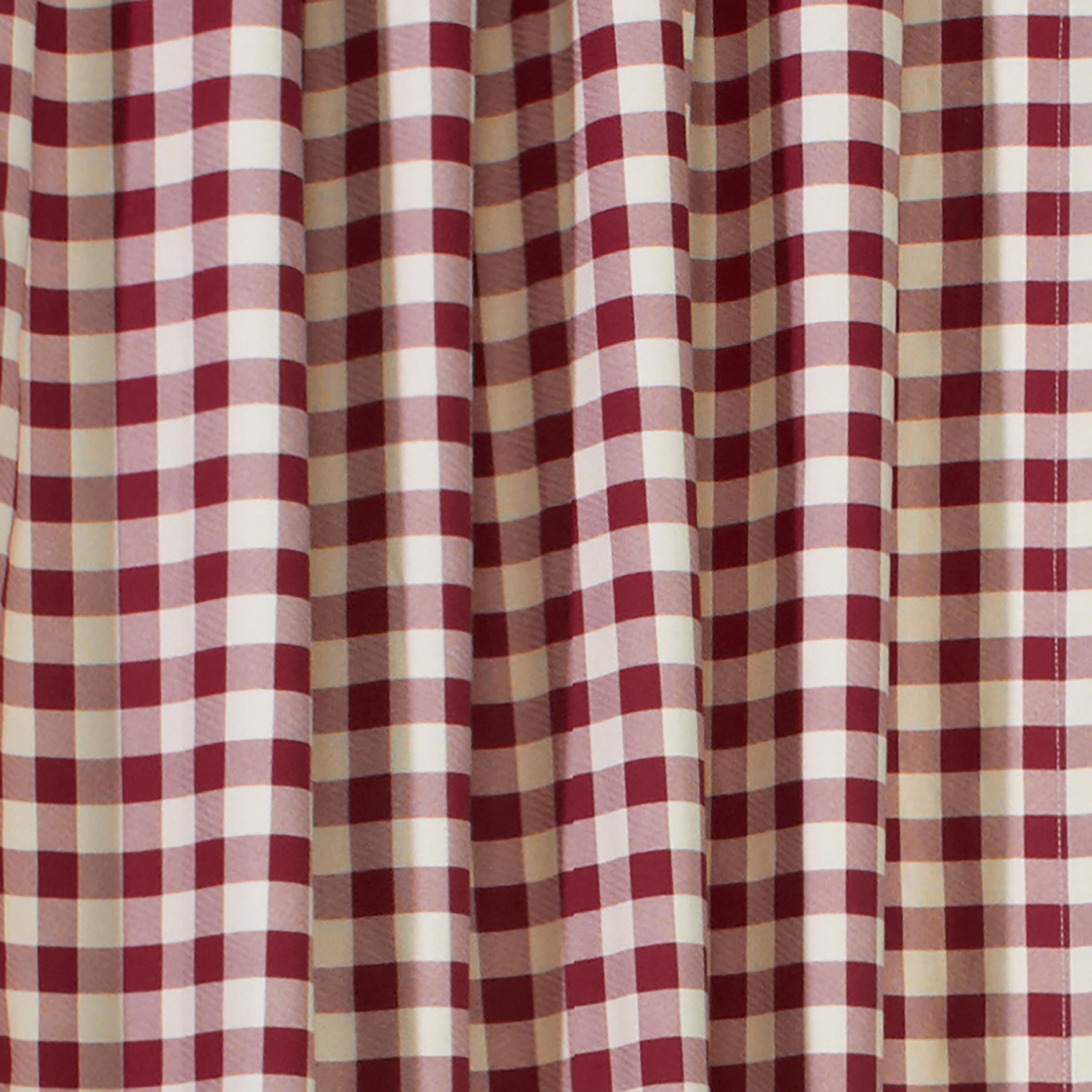 Image of 15"L x 40"W Thermalogic Check Tab-Top Valance Curtain, in Cranberry