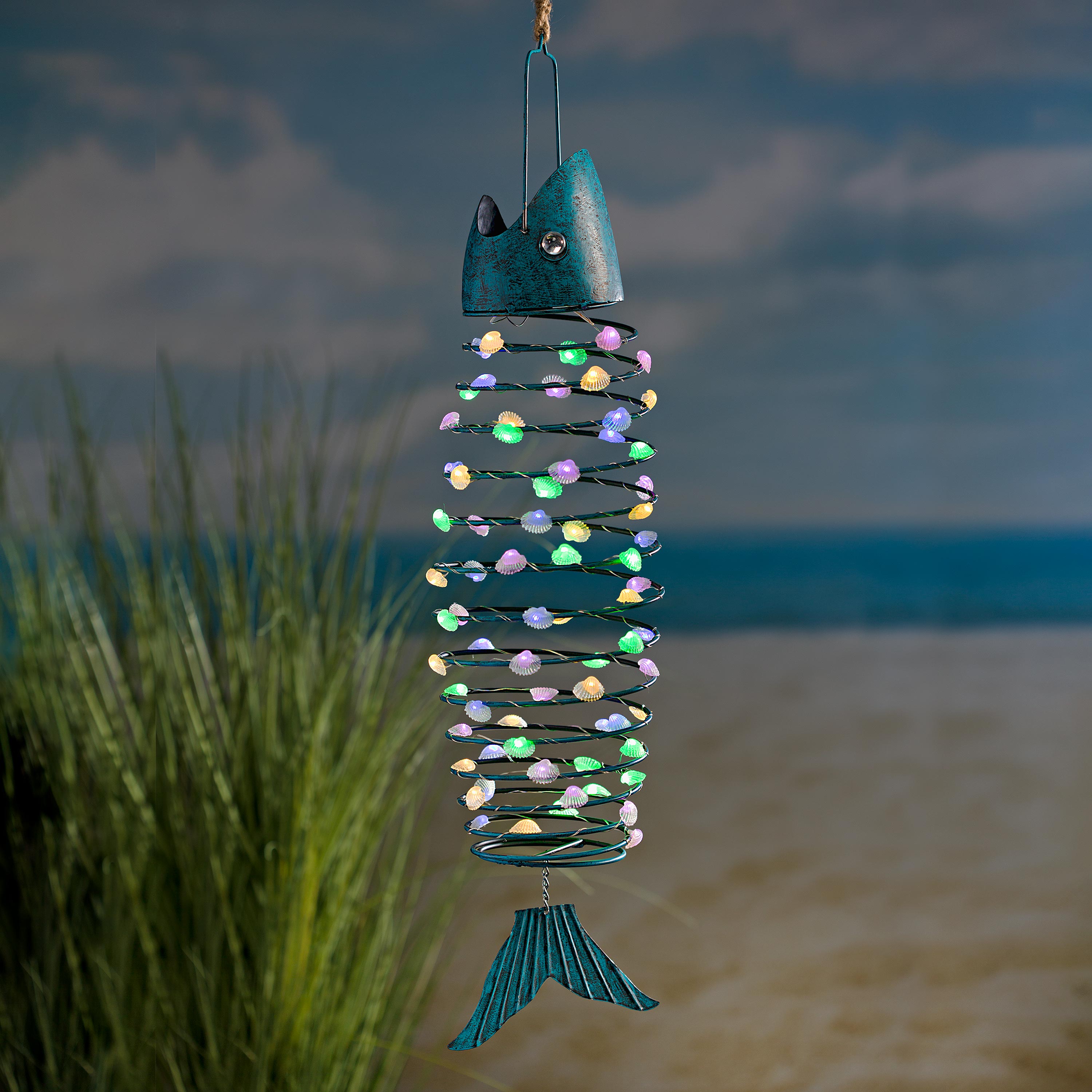 Hanging Solar Fish Garden Art