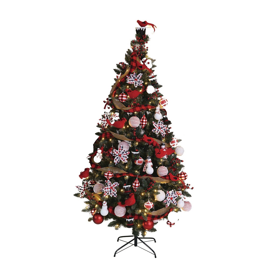 Classic Cardinal 7.5' Tree with 250 LED Lights and 140 Ornaments and Storage Bag
