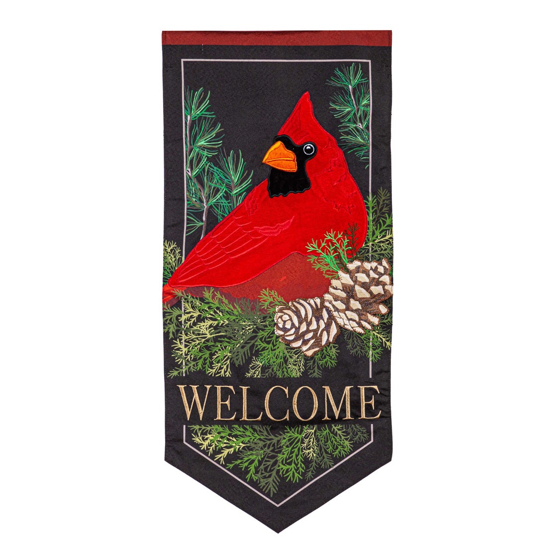 Cardinal and Evergreen Garden Flag