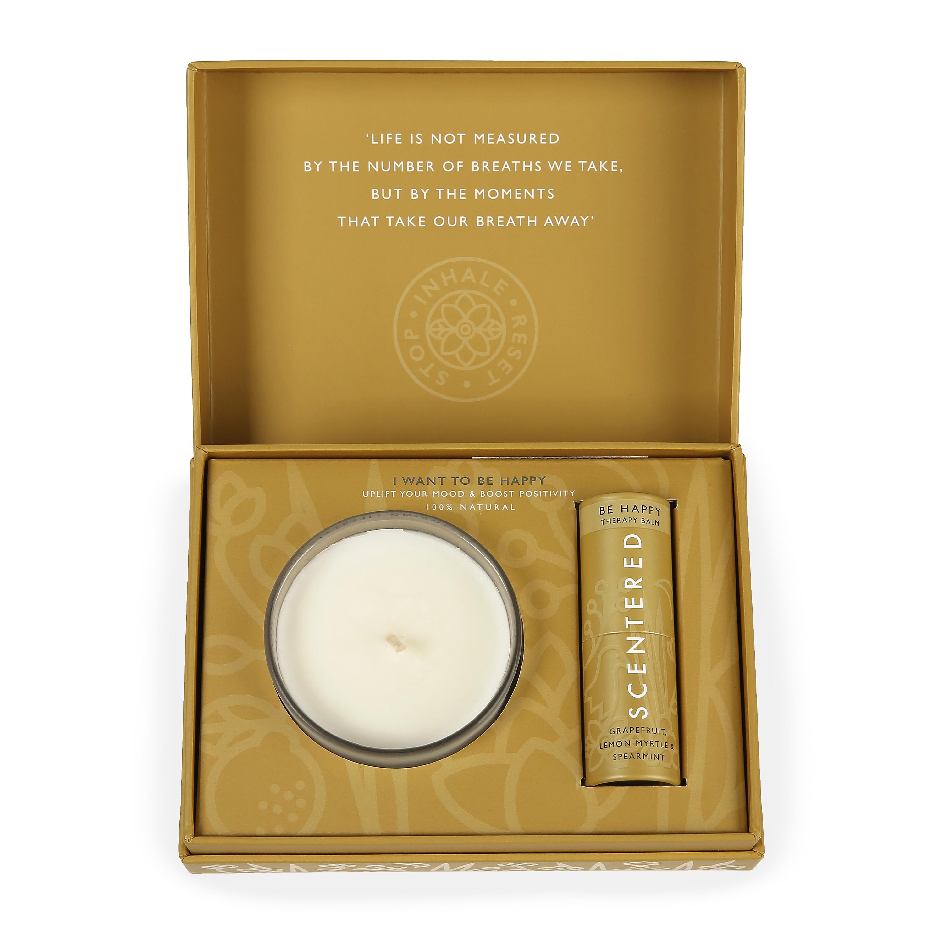 aromatherapy balm and candle gift set