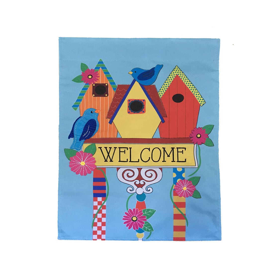 Birdhouse Welcome Garden Flag