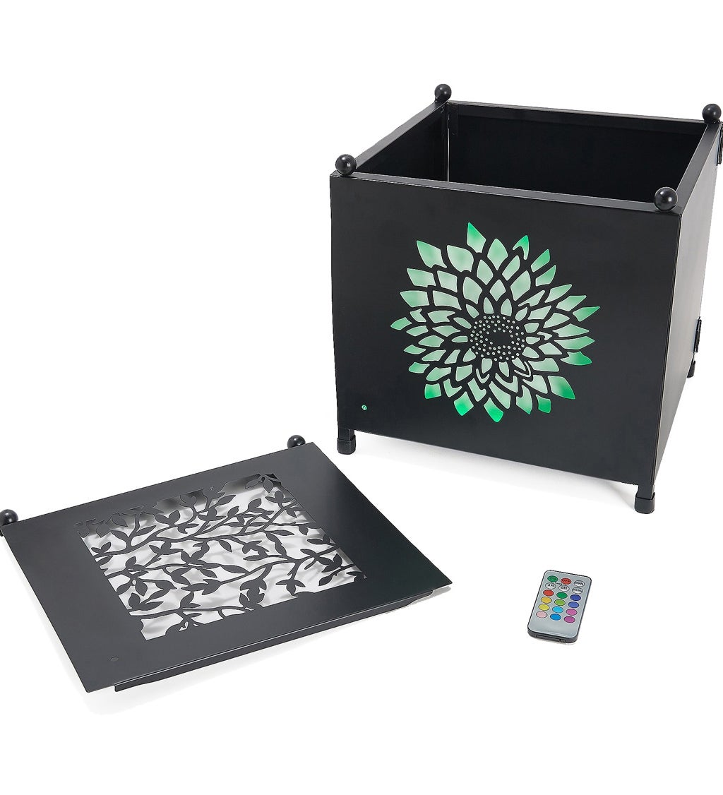 Interchangeable LED Metal Planter with remote