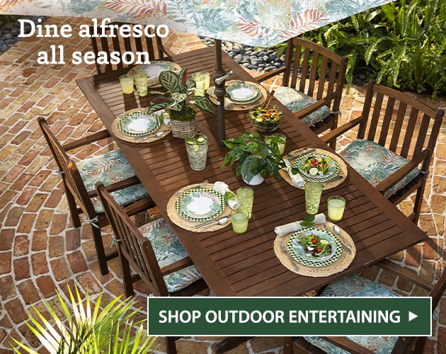 Image of Lancaster Dining Table - Dine alfresco all season, no reservations needed.  Regroup, relax & celebrate the simple things  - SHOP OUTDOOR ENTERTAINING