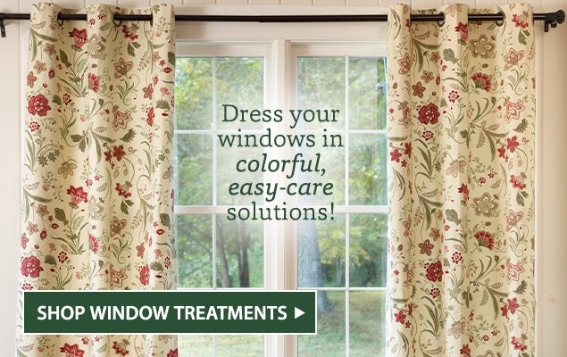 Image of Jacobean Sage Floral Curtains. Dress your windows in colorful, easy-care solutions.