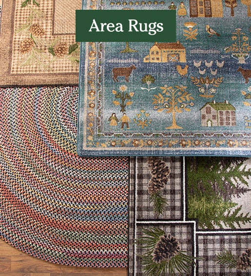 Assorted area rugs overlayed