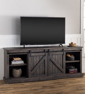 Bowling Green TV Cabinet in Rustic Black color.