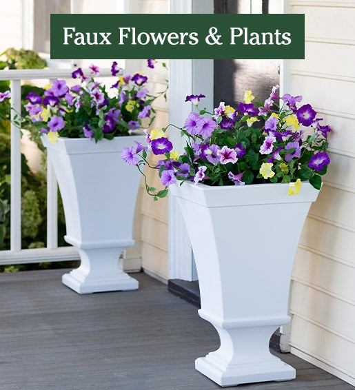 Image of Planter Filler in Planter. Faux flowers and plants
