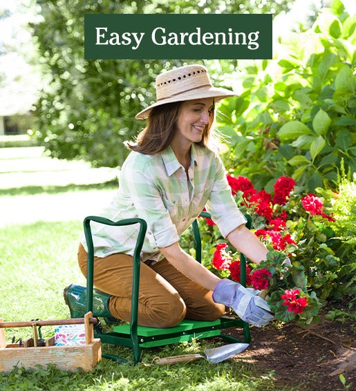 Image of Folding Garden Kneeler/Seat With Foam Pad in use. Easy Gardening