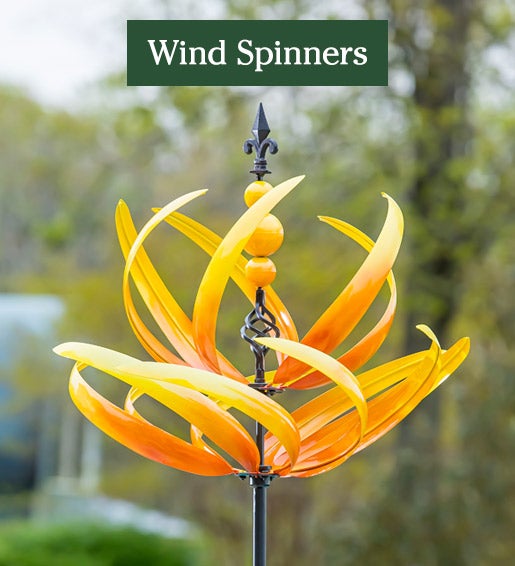 Image of Yellow Lotus Wind Spinner. Spinners